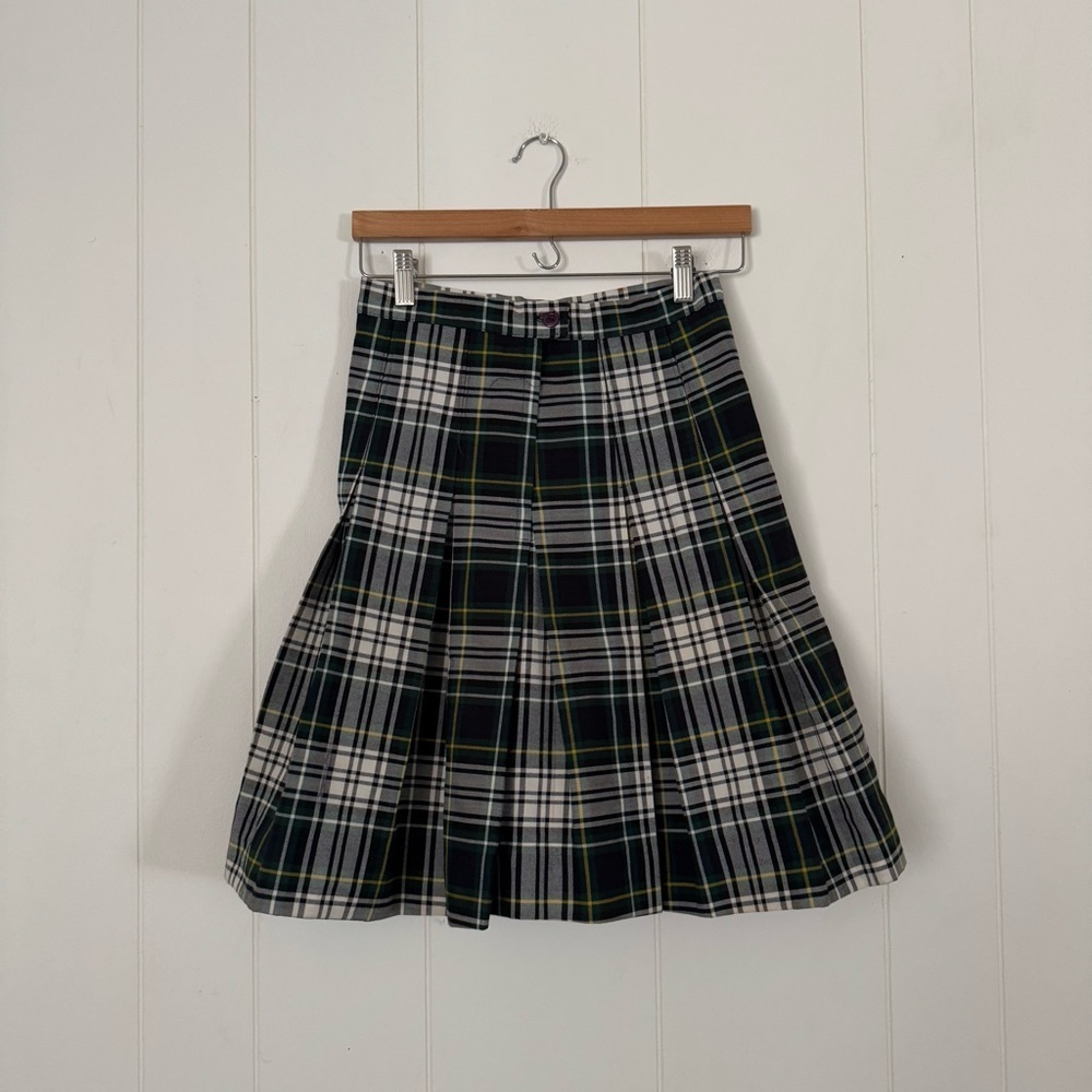 Vintage Plaid Pleated Skirt